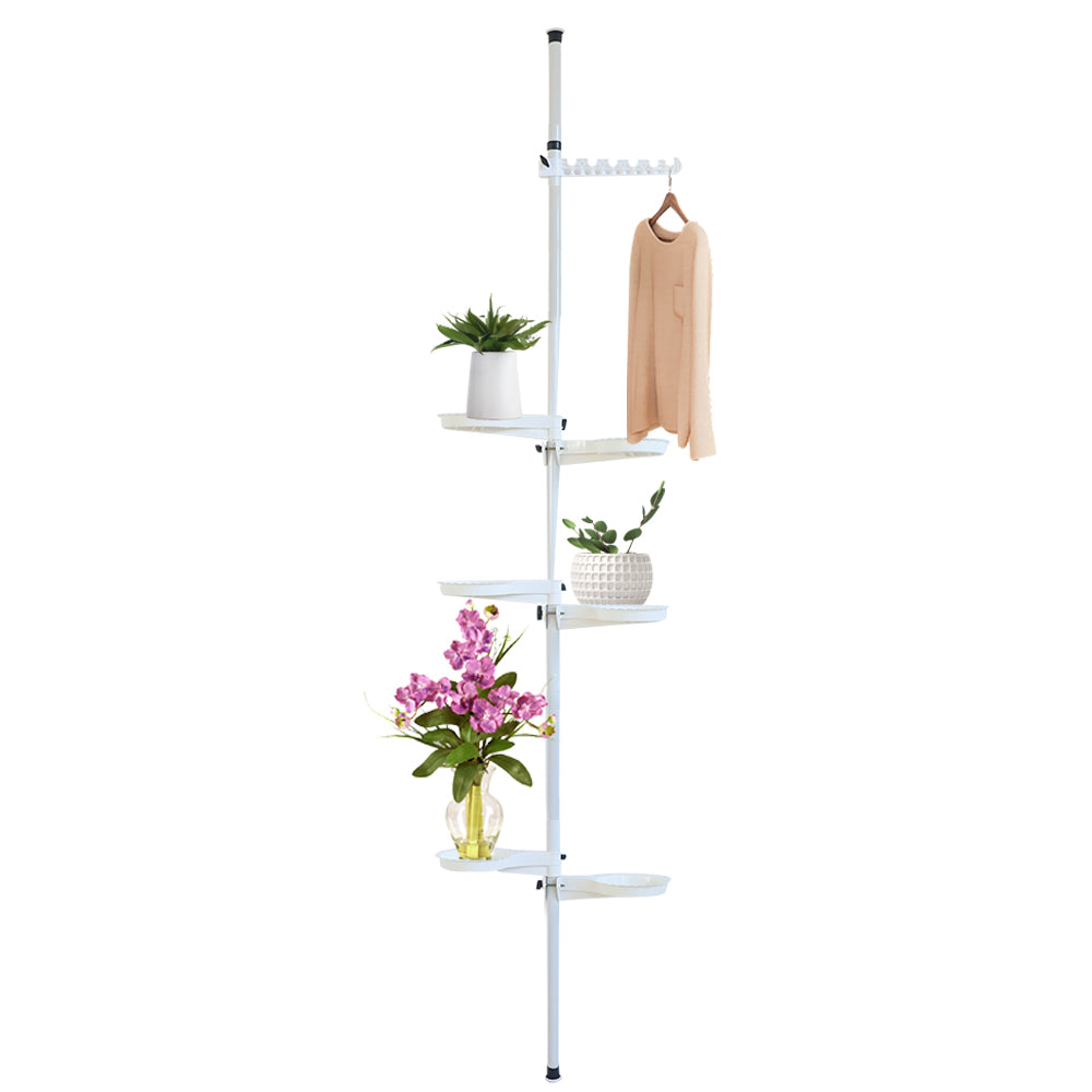 WUZSTAR 7-Layer Indoor Plant Stands, Steel Tube Floral Pot Display Rack,Flowers Hanging Rack Rod, Height Adjustable