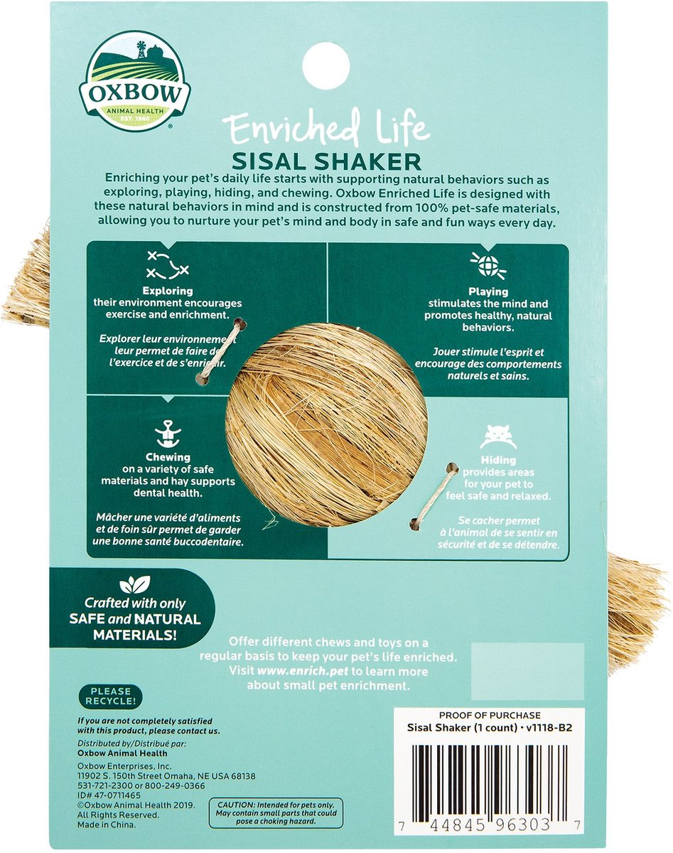 Oxbow Enriched Life Sisal Shaker Small Animal Chew Toy