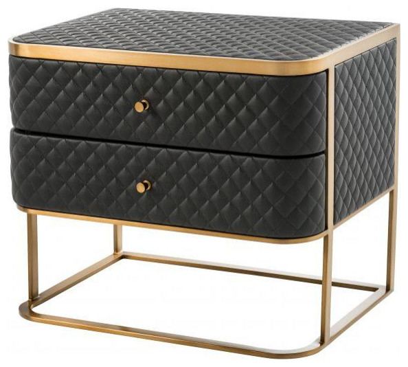 Black Leather Side Table  Eichholtz Monfort   Contemporary   Side Tables And End Tables   by Oroa   Distinctive Furniture  Houzz