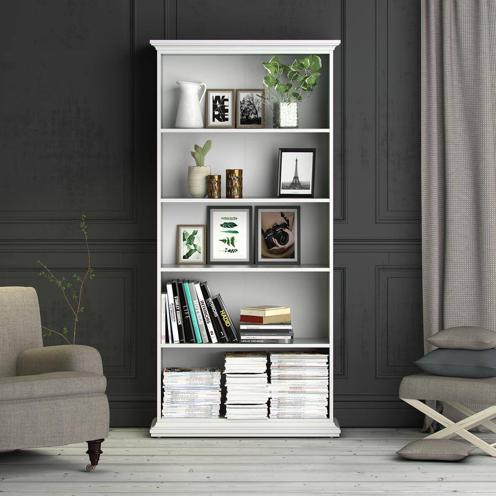 Tvilum Sonoma White 5-Shelf Bookcase 7986449