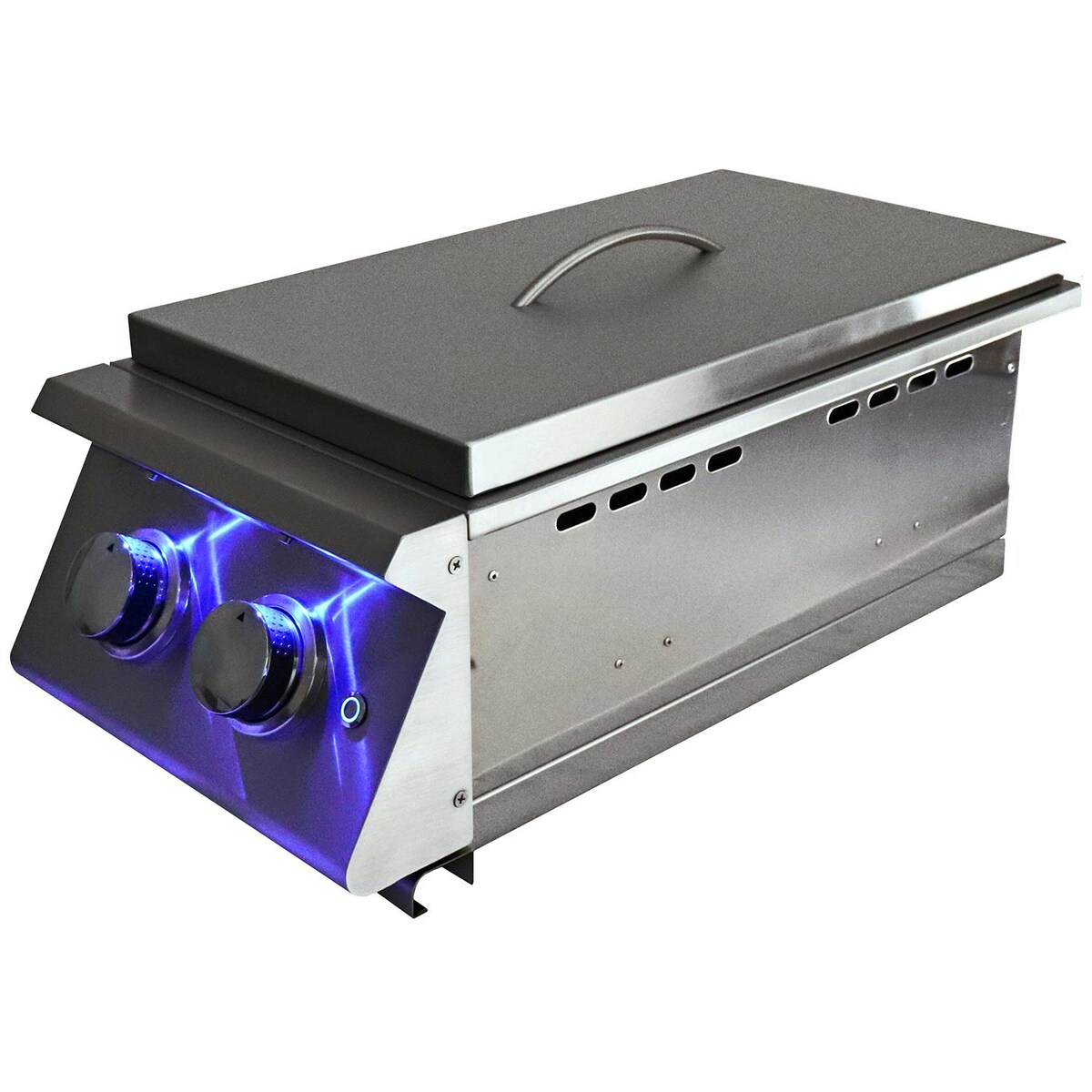 RCS Premier Series Built-In Natural Gas Double Side Burner W/ Blue LED Lights