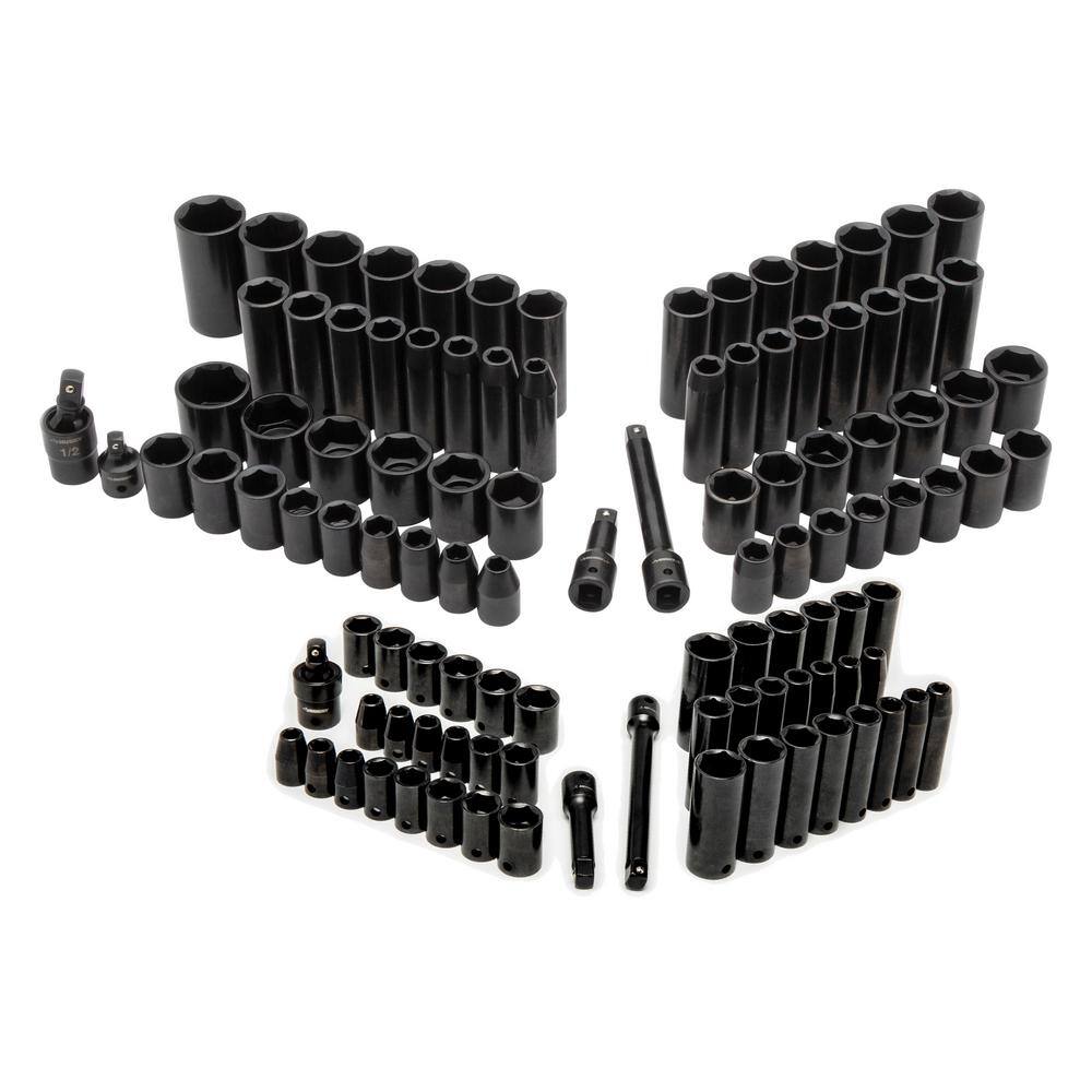 Husky 38 in. and 12 in. Drive Master Impact Socket Set (108-Piece) H23D108IMPSC