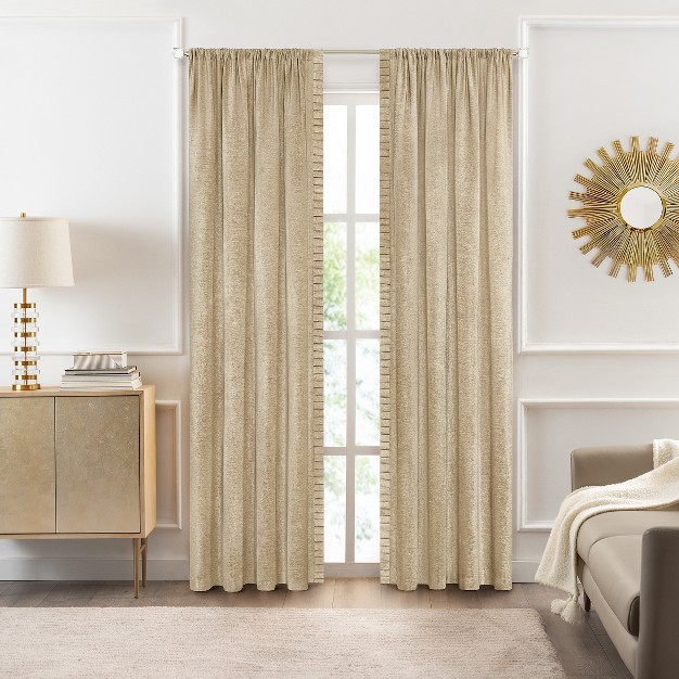 Kate Aurora Lux Living 2 Pack Chenille Rod Pocket Window Curtain Panels