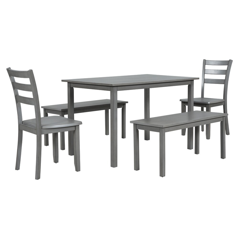 Emily 6   Person Farmhouse Rustic Style Dining Set