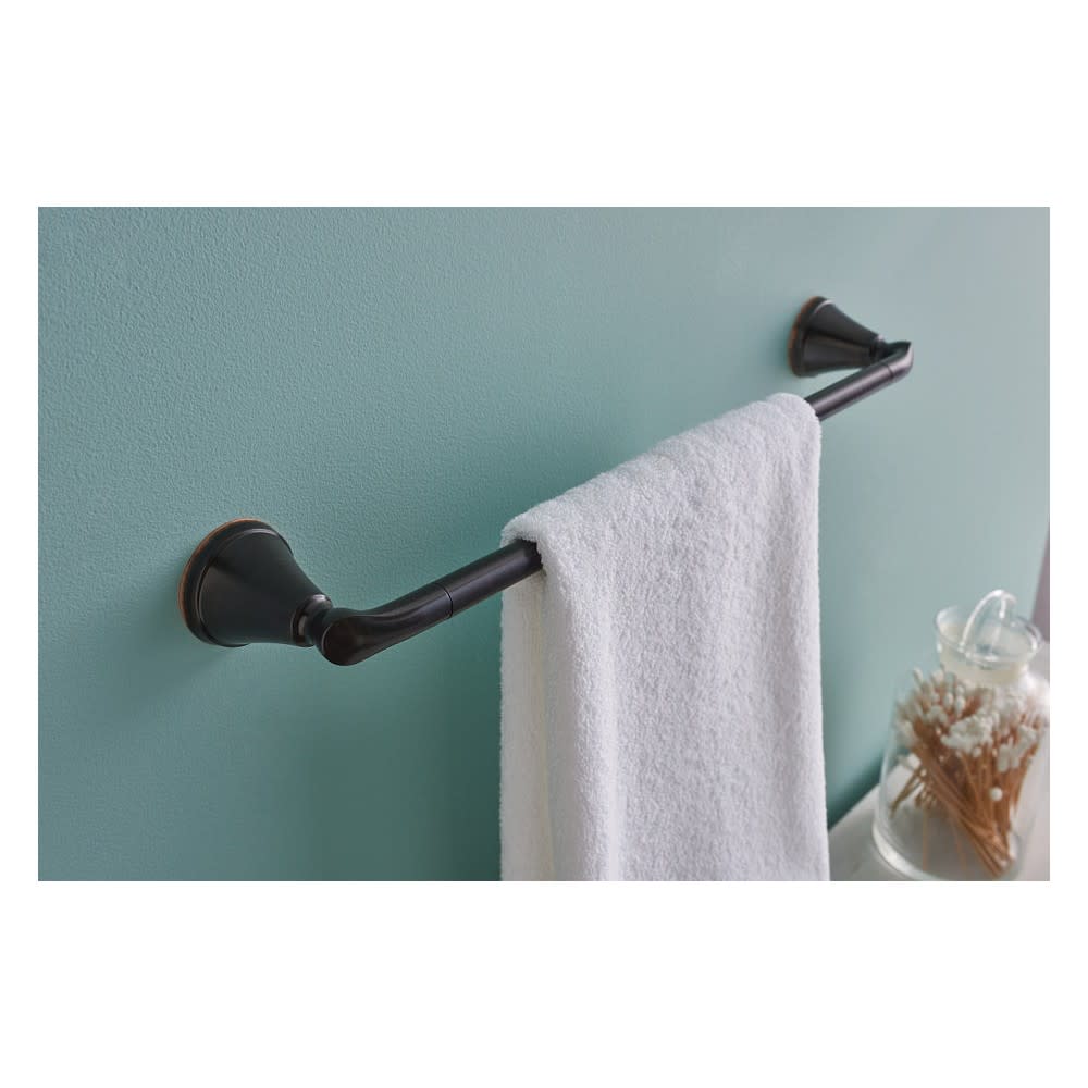 Moen Tiffin Towel Bar Bronze 18 with Press and Mark Stamp