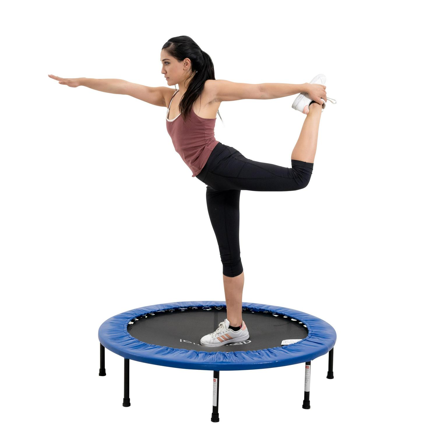 Kinertial 48 Fitness Trampoline for Exercise， Home Gym Rebounder， Max Load 220 lbs