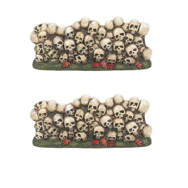 Department 56 Snow Village Halloween Scary Skeletons Wall Set of 2