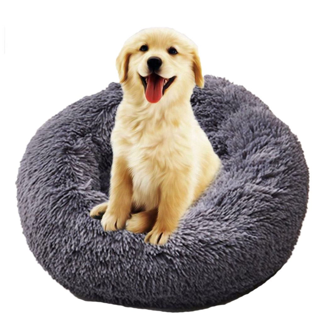 Sixtyshades Pet Dog Cat Calming Bed Warm Plush Donut Cuddler Round Sleeping Cushion Bed for Dogs and Cats Self-Warming and Cozy 