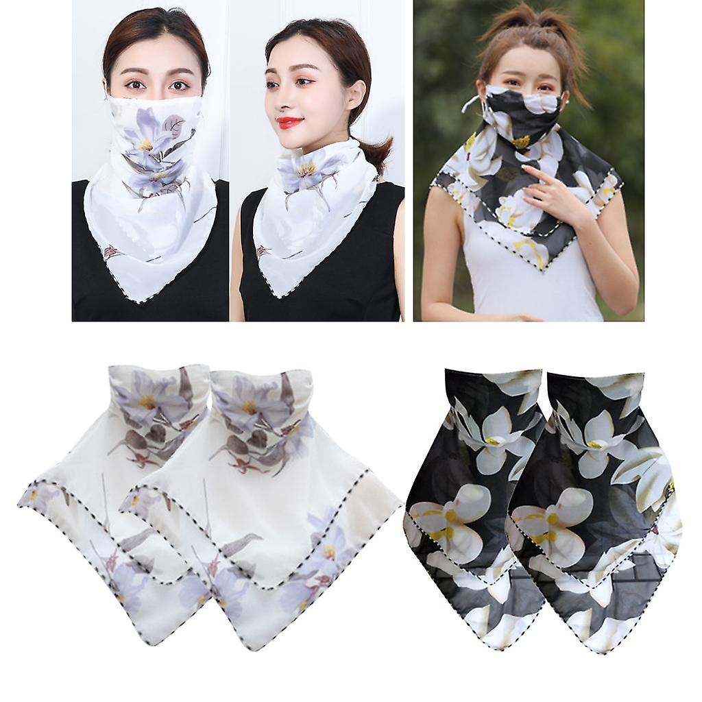 4 Women Half Face Mask Scarf  Spring Outdoor Anti-uv Breathable Neck Shade