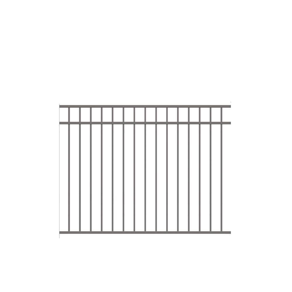 Barrette Outdoor Living Natural Reflections Standard-Duty 4-12 ft. H x 6 ft. W Pewter Aluminum Pre-Assembled Fence Panel 73008703