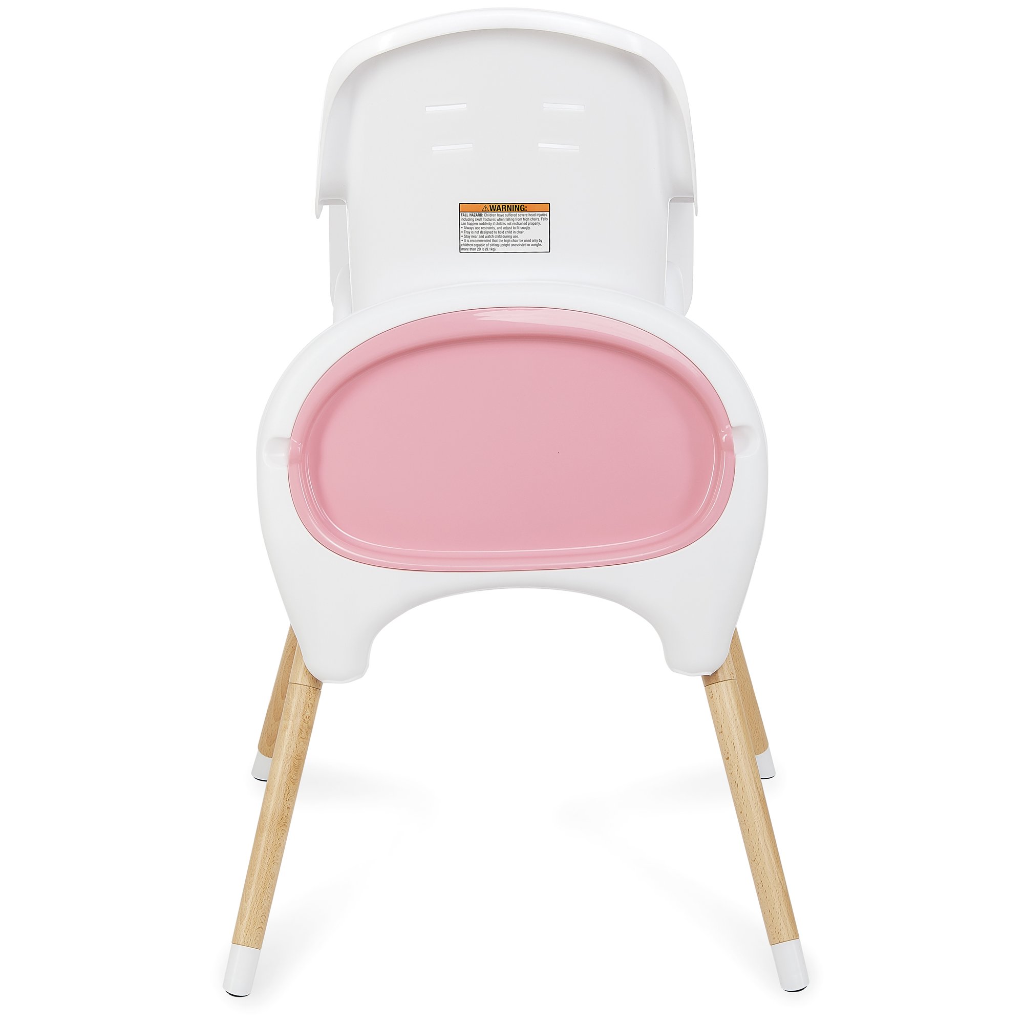 Dream On Me Lulu 2-in-1 Highchair， Convertible， Compact High Chair， Light weight， Portable， Blush Pink