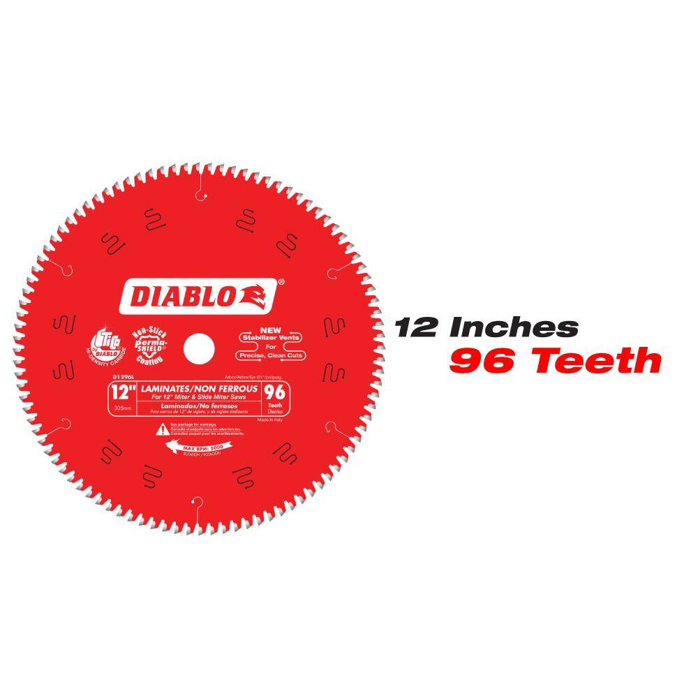 DIABLO 10 in. x 84-Tooth and 12 in. x 96-Tooth LaminateAluminumPlastics Circular Saw Blades (2-Blades) D10841296L2GS