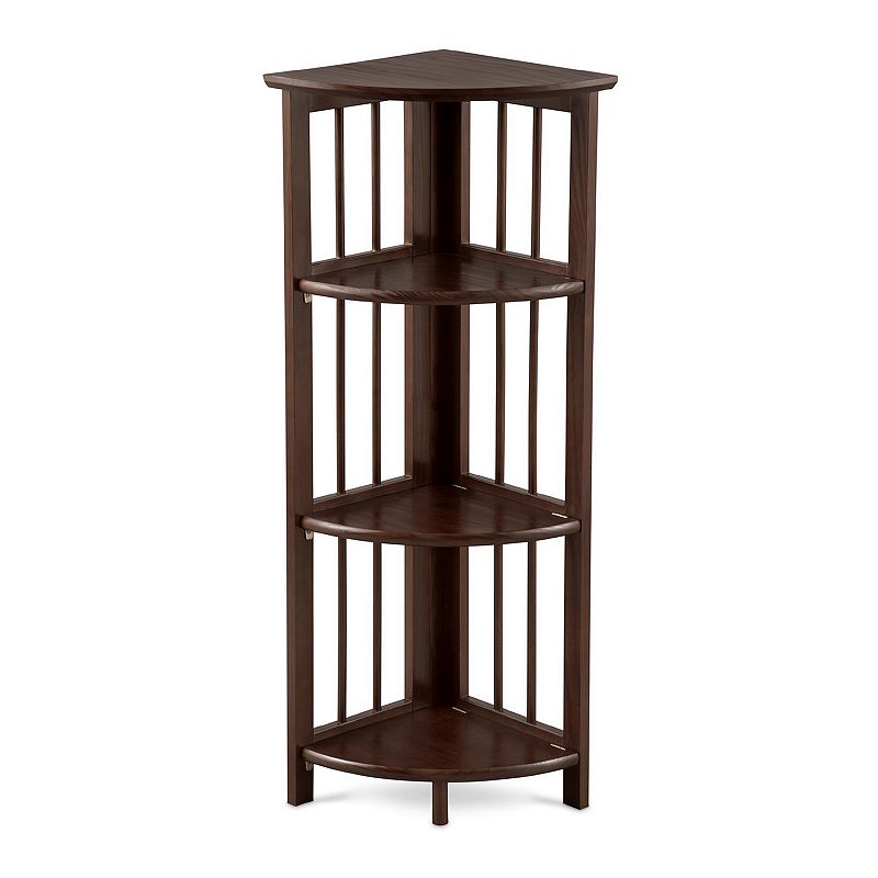 Casual Home 3-Shelf Folding Corner Bookcase