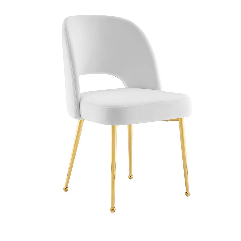 Rouse Performance Velvet Dining Side Chair in White