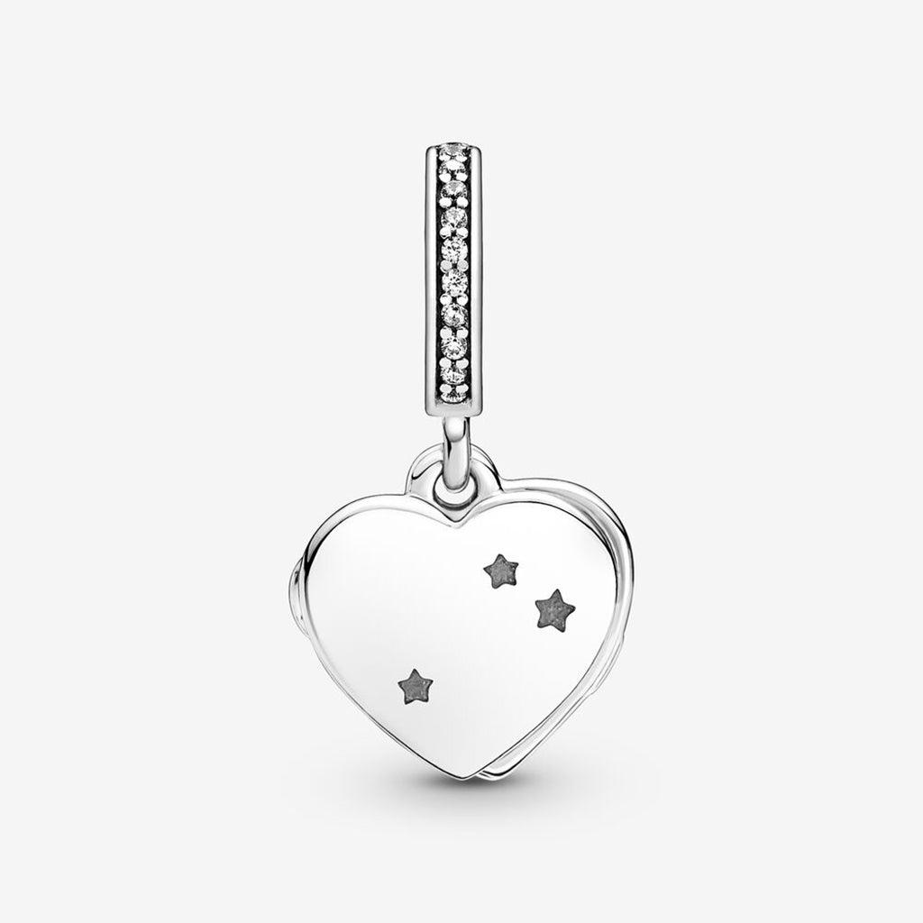 PANDORA  Heart, Flag & Remembrance Ribbon Double Dangle Charm