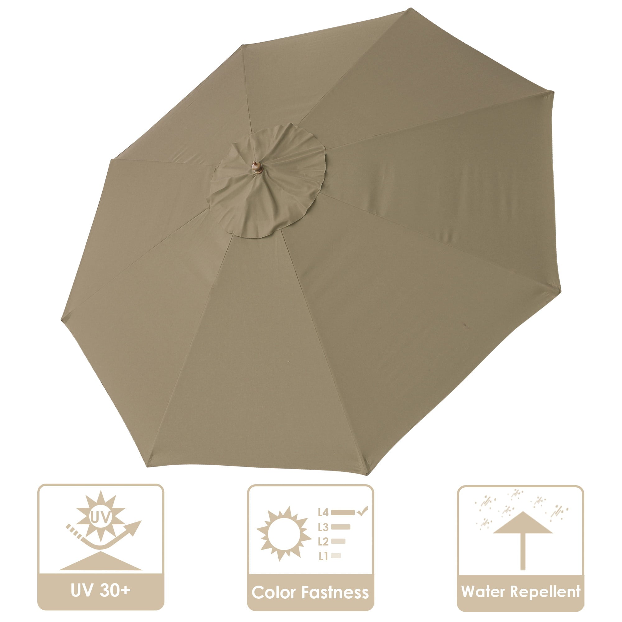 LAGarden 13 Ft Patio Umbrella Replacement Canopy Market Table Top Outdoor Beach Garden