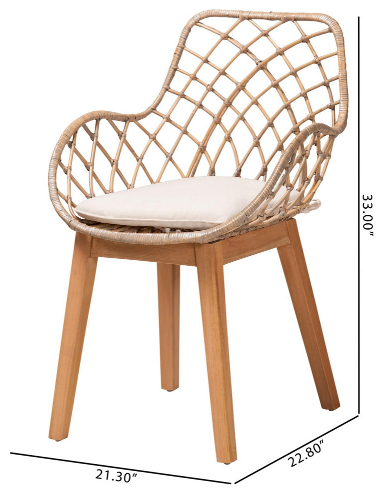 Miriam Rattan Dining Collection   Beach Style   Dining Chairs   by Baxton Studio  Houzz