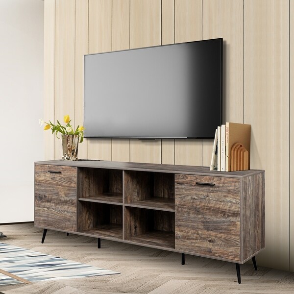 TV Stand Mid-Century Wood Modern Entertainment Center - 79x16x28