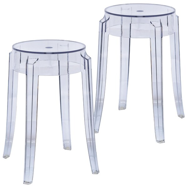 LeisureMod Averill Modern Plastic Dining Stool for Dining Room - 18.1