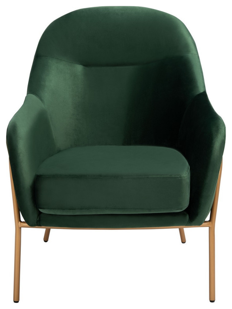 Liza Accent Chair  Malachite Green Velvet   Midcentury   Armchairs And Accent Chairs   by Rustic Home Furniture Deco  Houzz