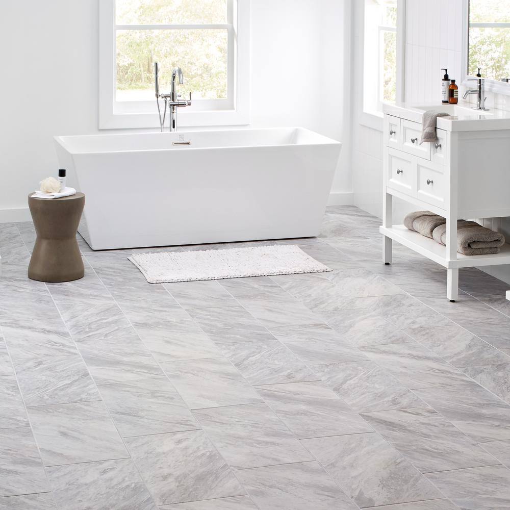 Daltile Newgate Gray Marble Matte 12 in. x 24 in. Glazed Ceramic Floor and Wall Tile (15.04 sq. ft.Case) NW071224HD1PV