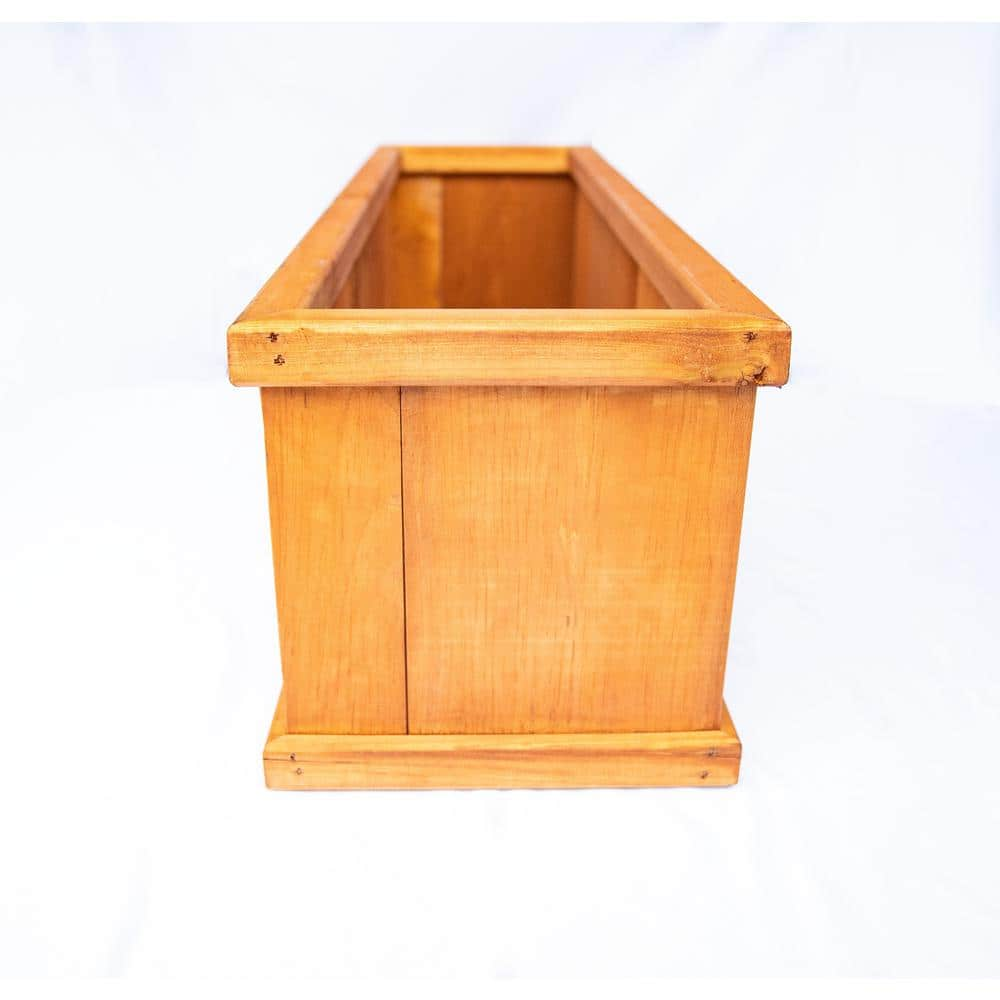 Vigoro 39.5 in. Brooklin Stained Brown Wood Planter Box (39.5 in. L x 11.5 in. W x 11.5 in. H) PCWP-9880