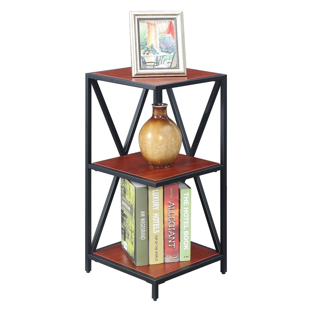 Convenience Concepts Tucson Metal 3 Tier Corner Bookcase