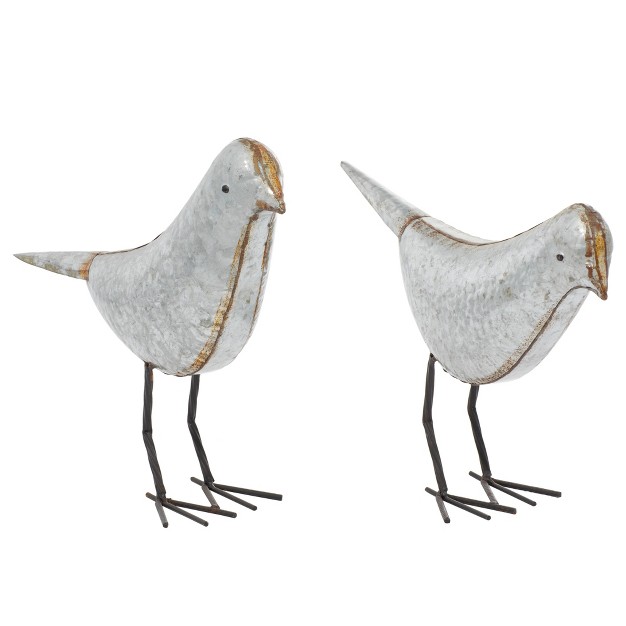 Farmhouse Rustic Iron Bird Sculpture Gray rust 2pk Olivia amp May