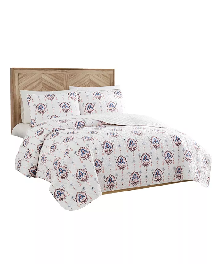 Lucky Brand Paisley Ikat 3 Piece Quilt Set， Queen