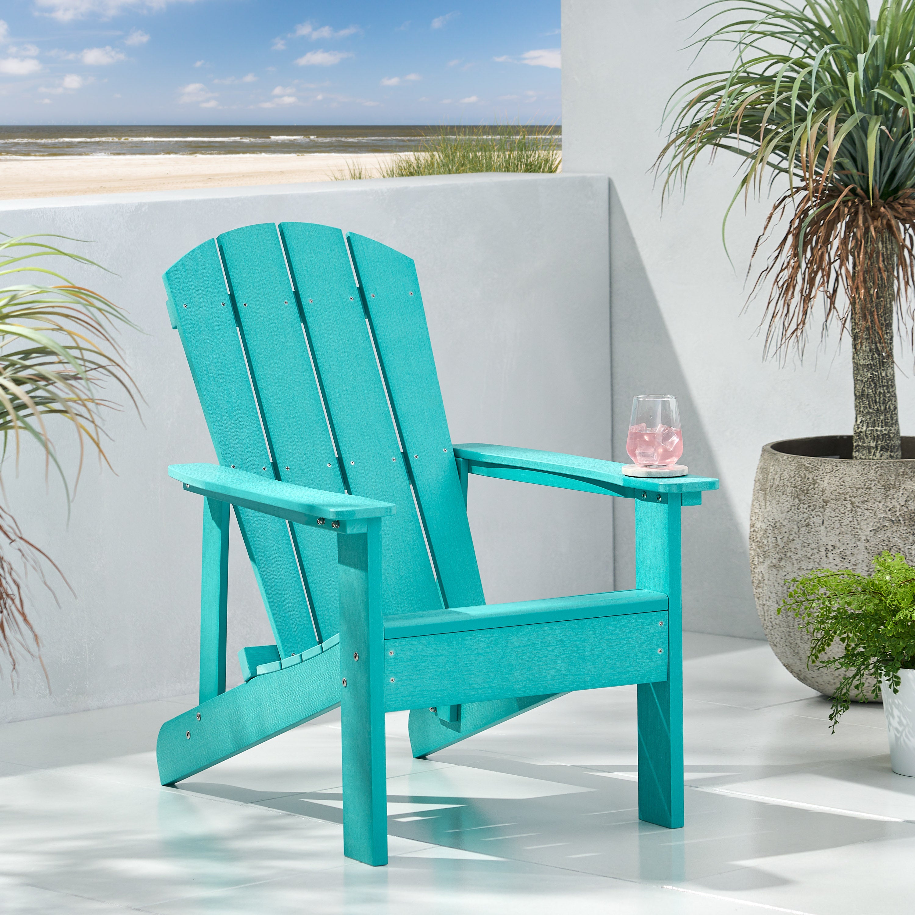 Anastasija Outdoor Faux Wood Adirondack Chair