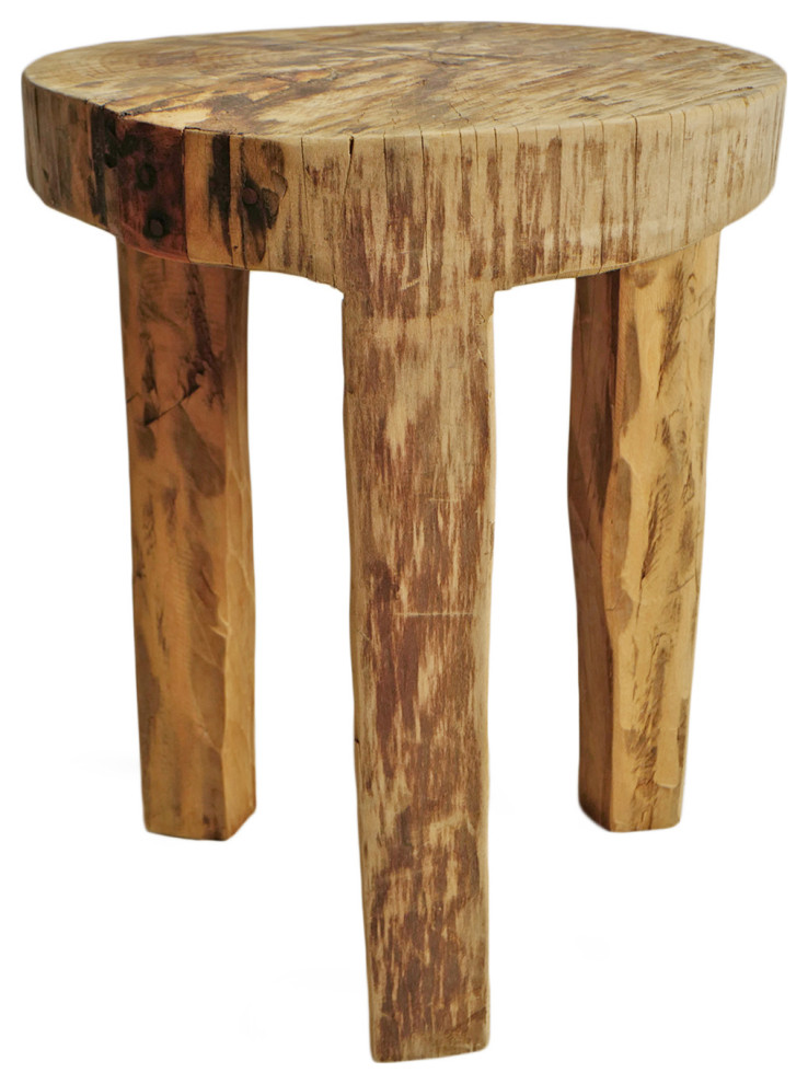 Rustic Naga Three Leg Wood Table 3   Rustic   Side Tables And End Tables   by Design Mix Furniture  Houzz