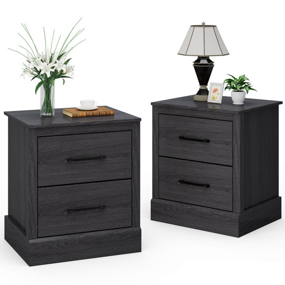 Costway 37861254 Wood Compact Floor Nightstand wit...