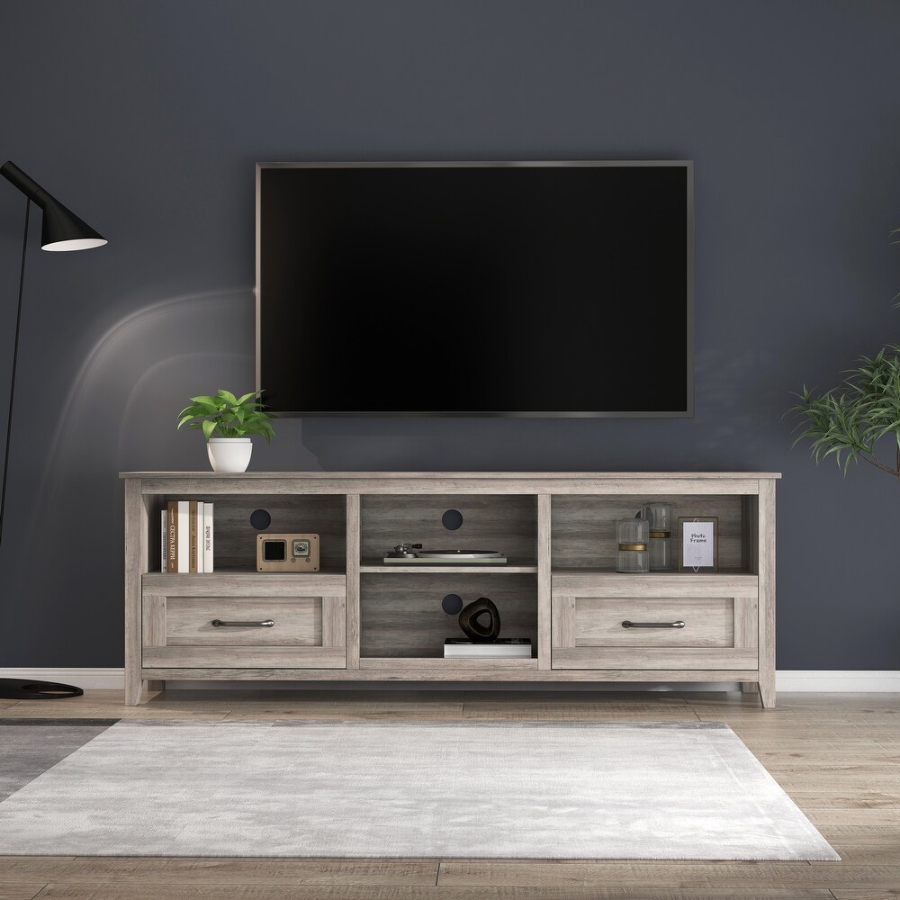 70.08 Inch TV Stand with 2 Drawers and 4 Storage Compartment