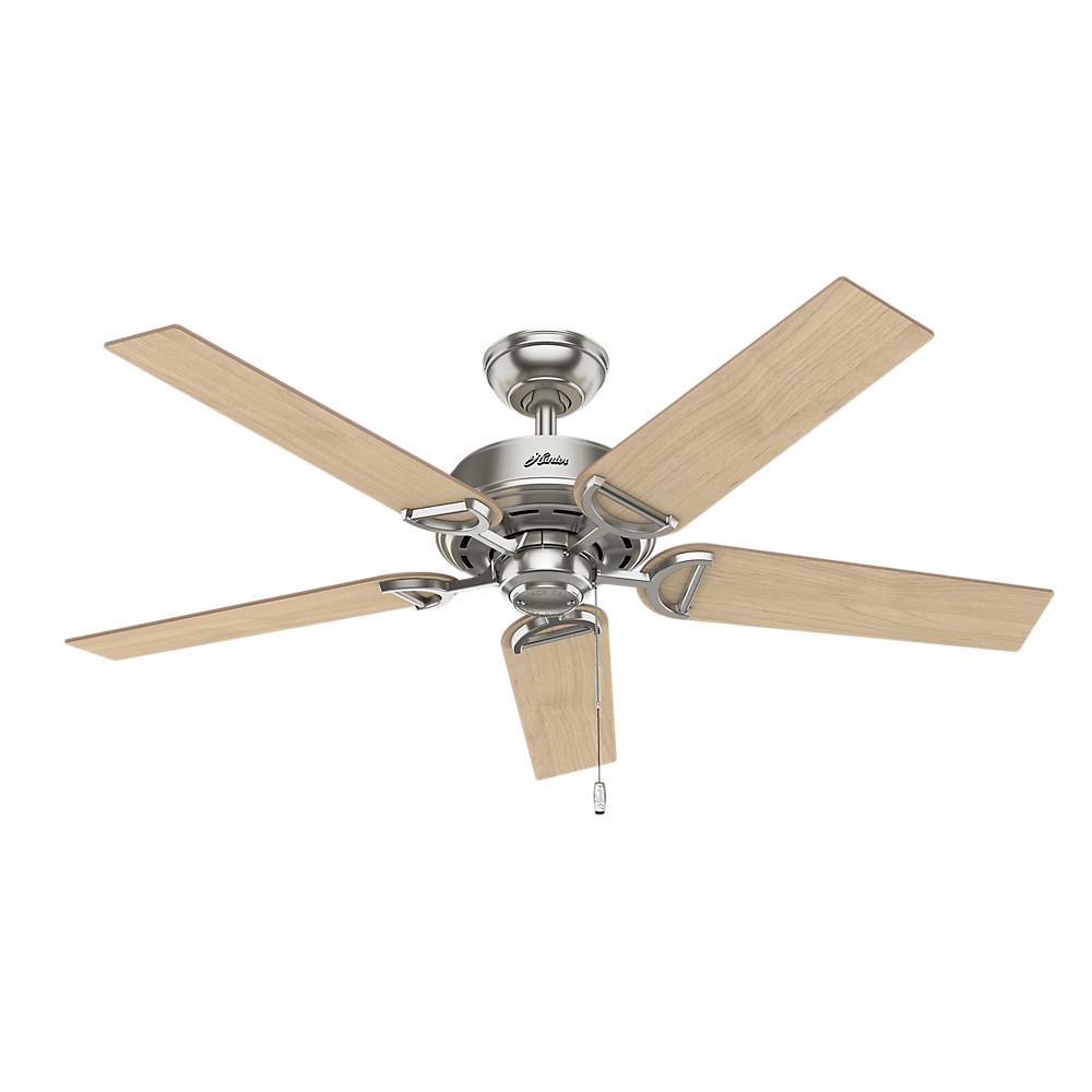 Hunter 52 Viola Brushed Nickel Ceiling Fan with Light Kit and Pull Chain