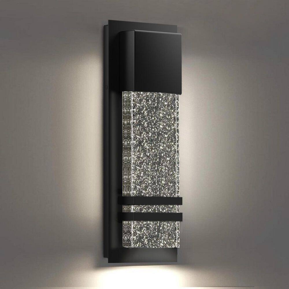 Cedar Hill 14 in. 9-Watt Outdoor Bubble Crystal Glass LED Modern Wall Sconce (1-Pack) 534001