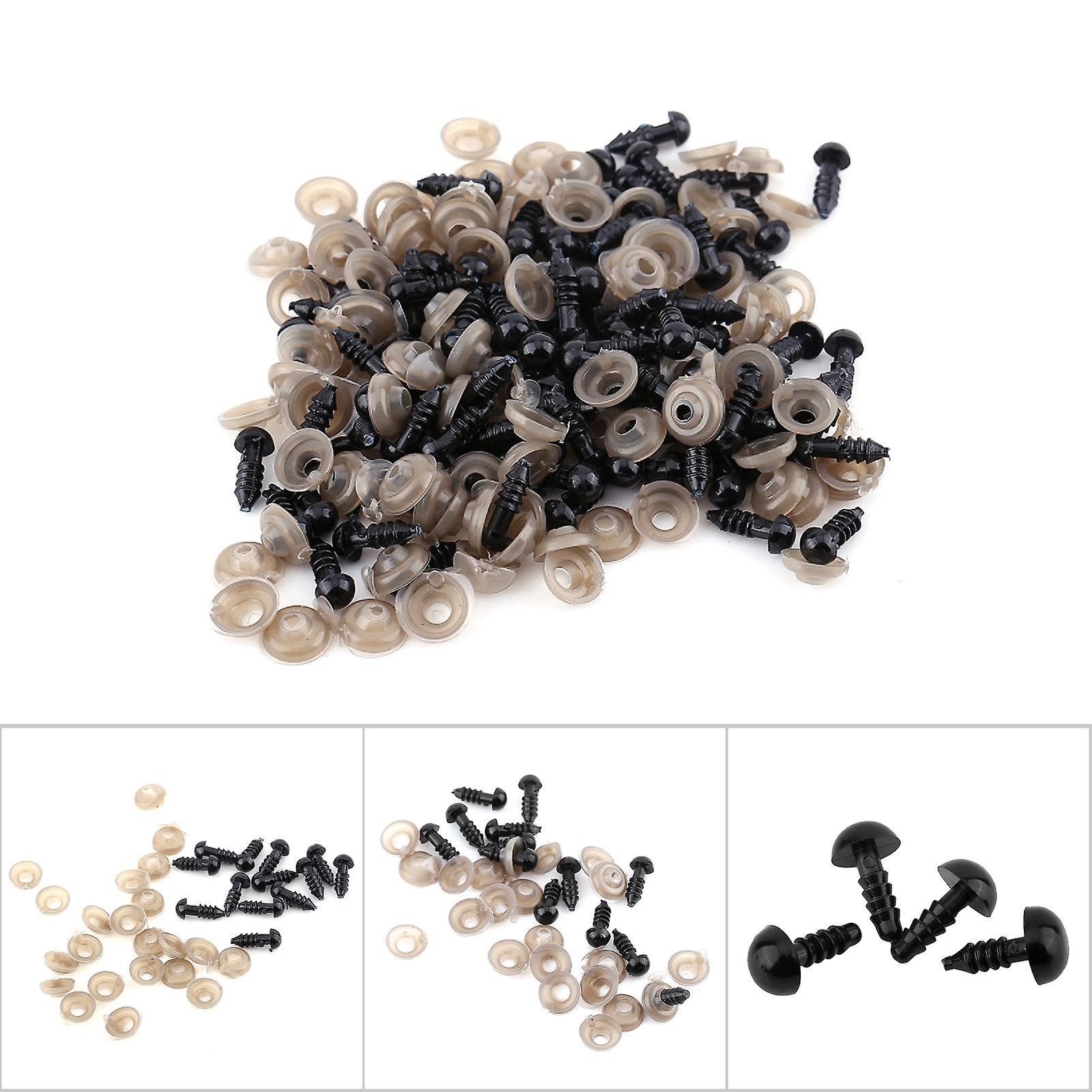 100pcs Black Plastic Doll Eyes For Teddy Bear Toys Animal Felting Craft Accessory 6mm