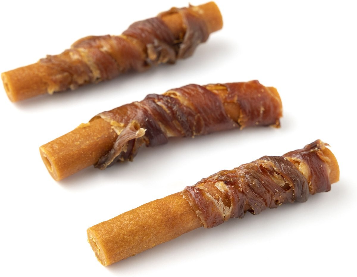 Canine Chews 4-inch Chicken-Wrapped Stick Chicken Flavored Dog Chews， 15 count