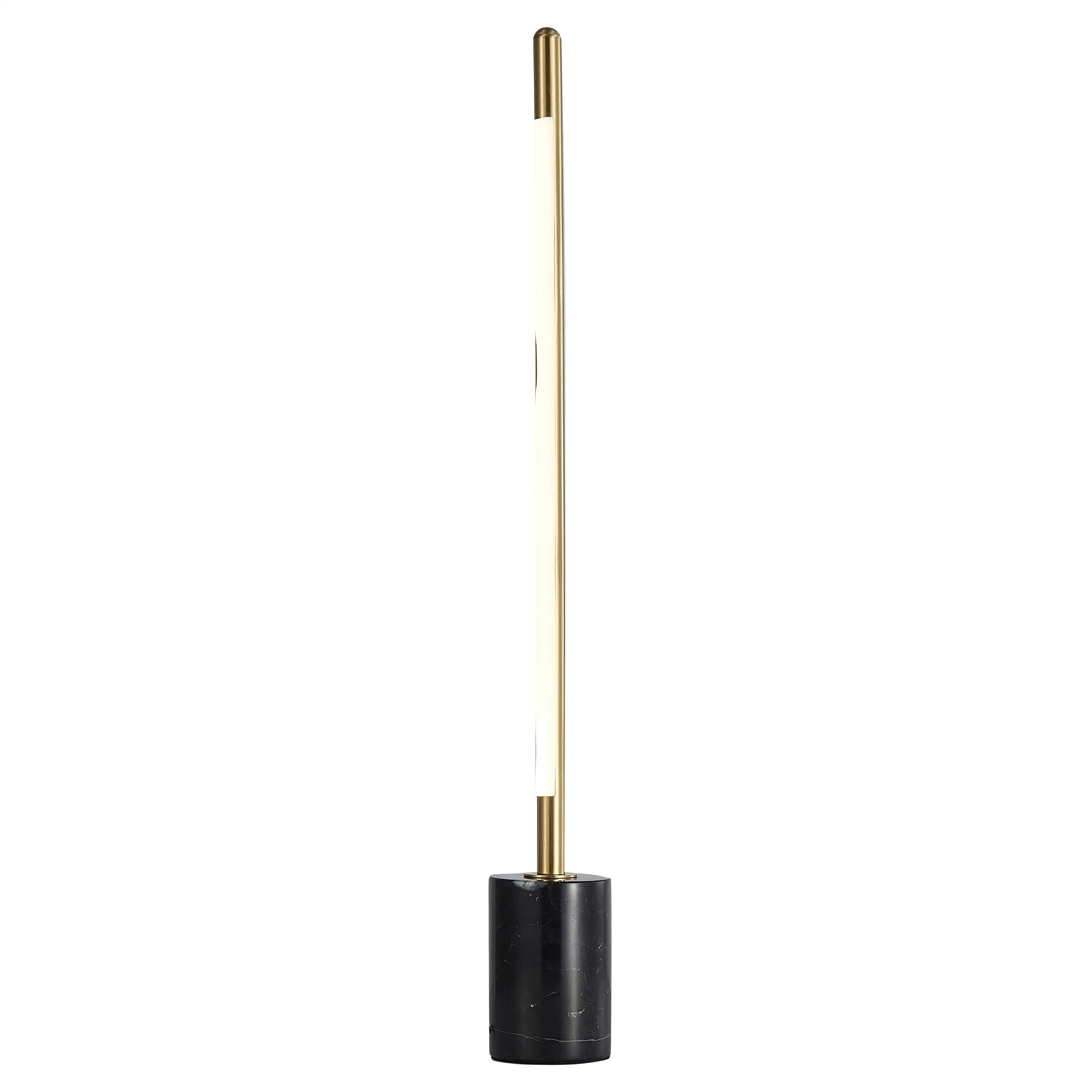 Brass LED Table Lamp With Black Marble Base