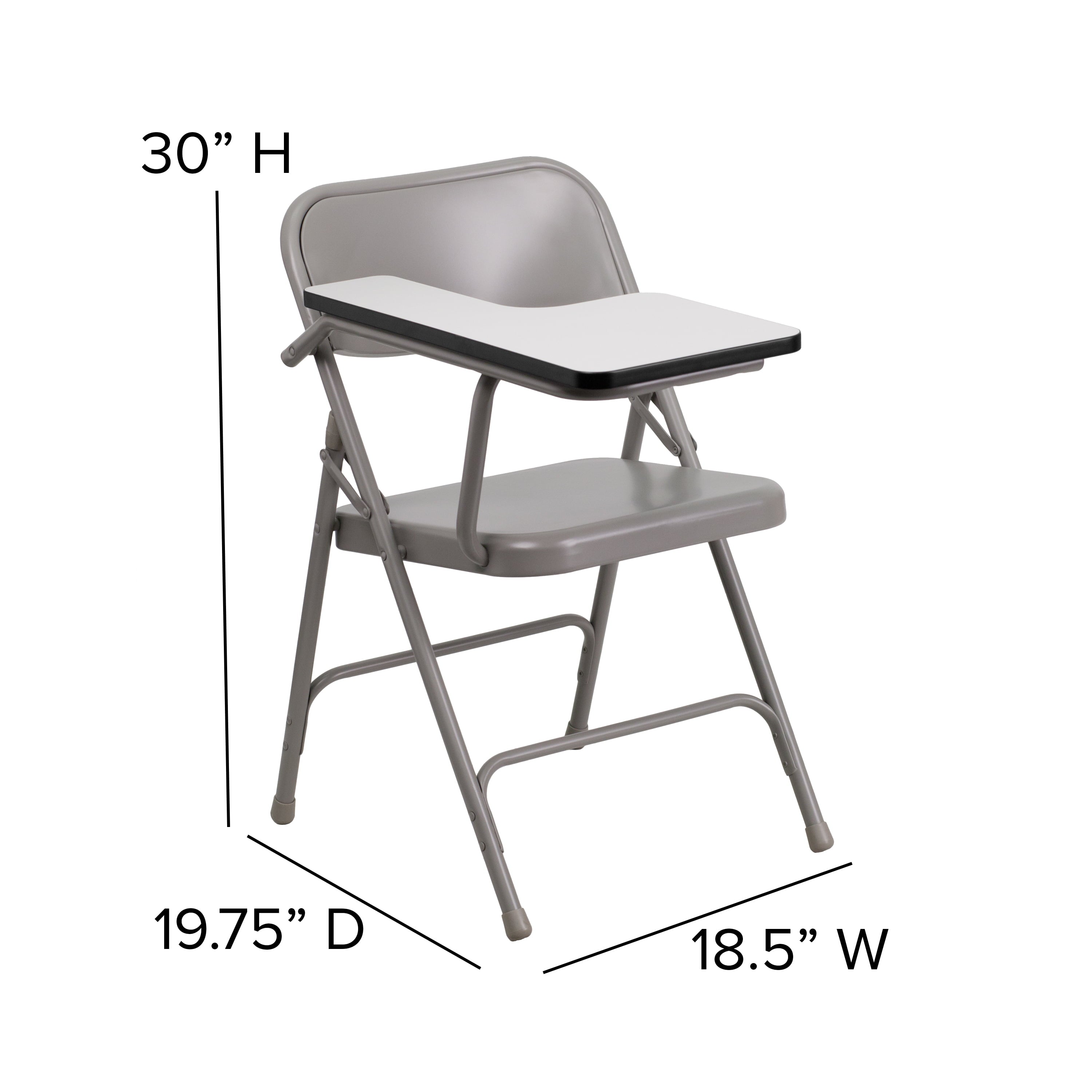 Flash Furniture Premium Steel Folding Chair with Right Handed Tablet Arm