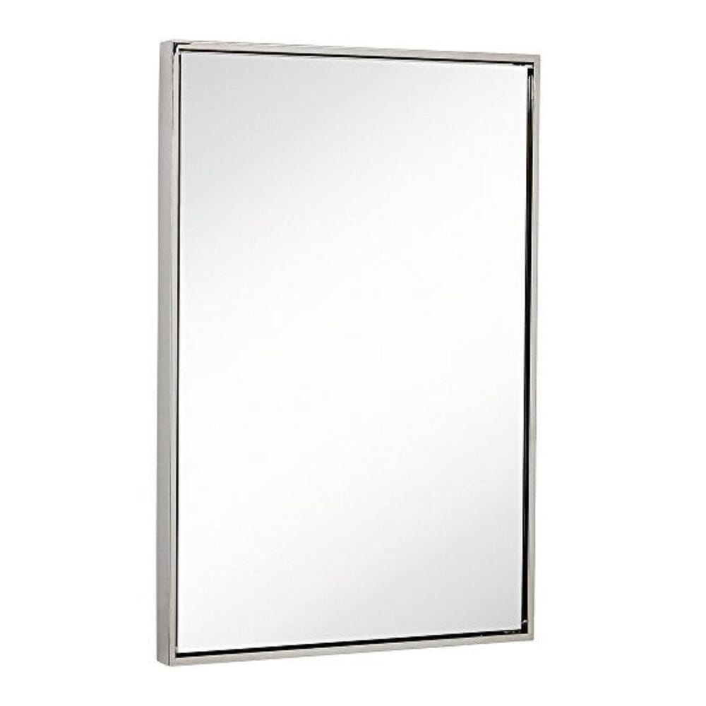 Clean Large Modern Polished Nickel Frame Wall Mirror