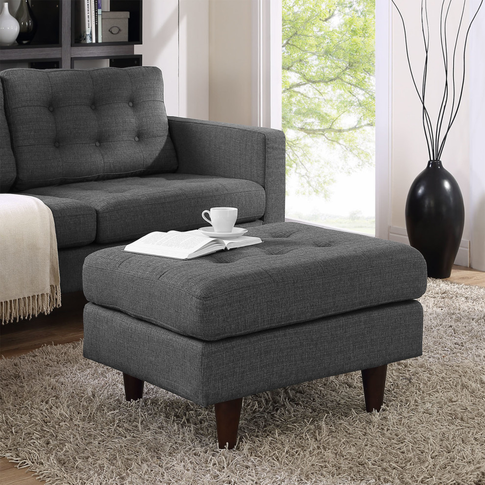 Miles Upholstered Ottoman   Midcentury   Footstools And Ottomans   by HedgeApple  Houzz