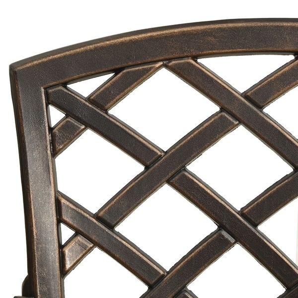 vidaXL Patio Chairs 4 pcs Cast Aluminum Bronze