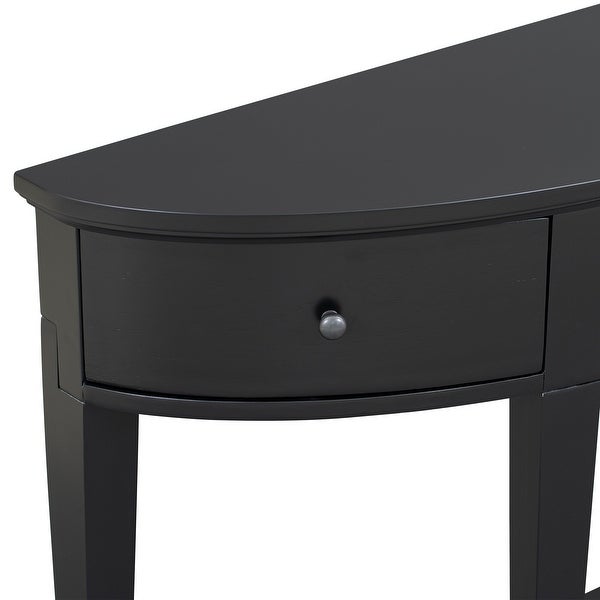 Modern Curved Console Table Sofa Table with 3 drawers