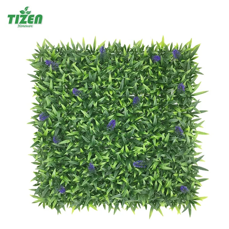 Tizen factory supply greenery garden home decoration lavender hedge boxwood panel artificial plant grass wall