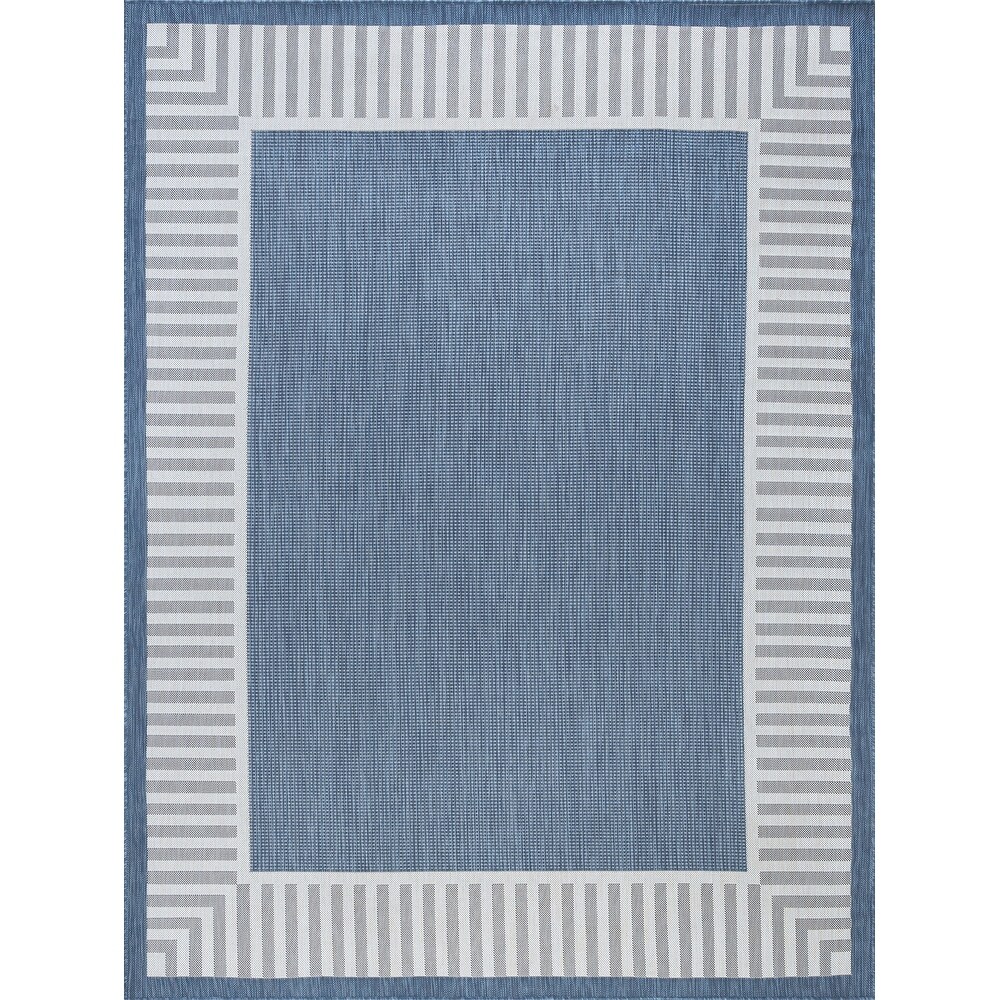 Exo Coastal Striped Border Indoor/ Outdoor Area Rug