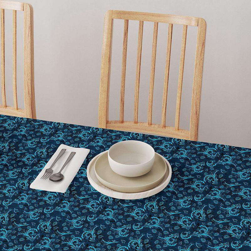 Square Tablecloth， 100% Cotton， 52x52， Floral 163