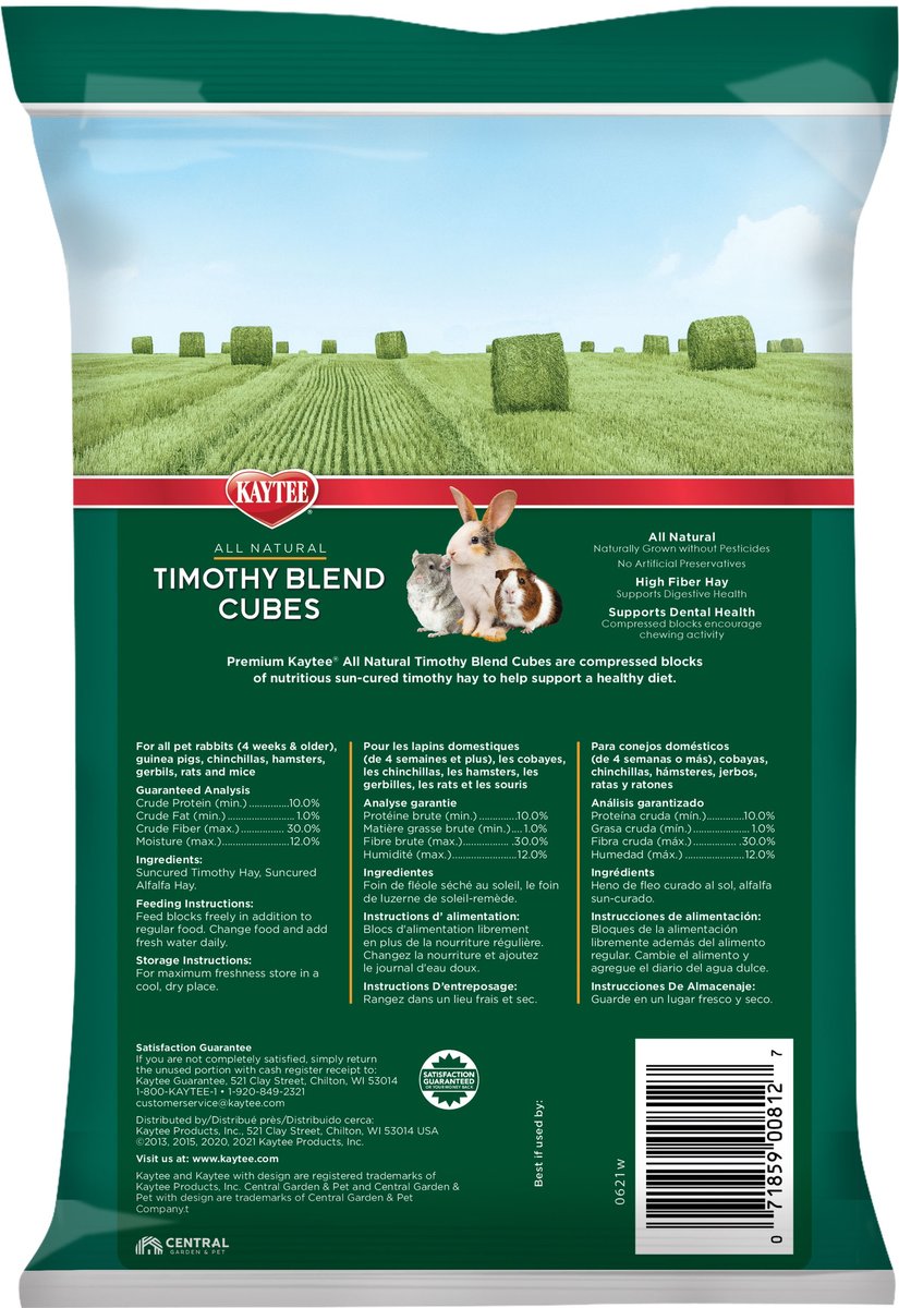 Kaytee Natural Timothy Blend Cubes Small Animal Treats