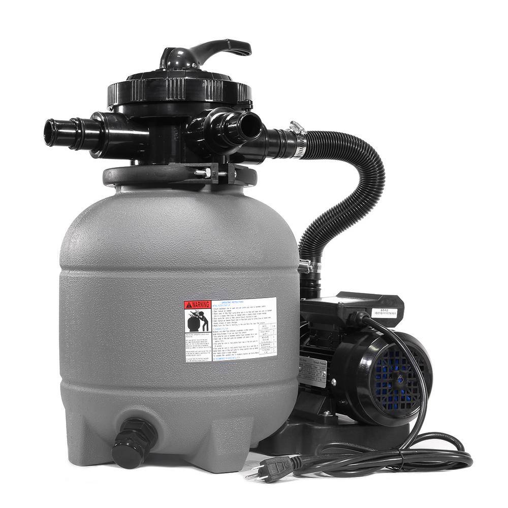 XtremepowerUS 12 in. Sand Filter Above-Ground with 0.25 HP Pump Power and Pool Pump 6-Way Valve Media Filter Included 75030