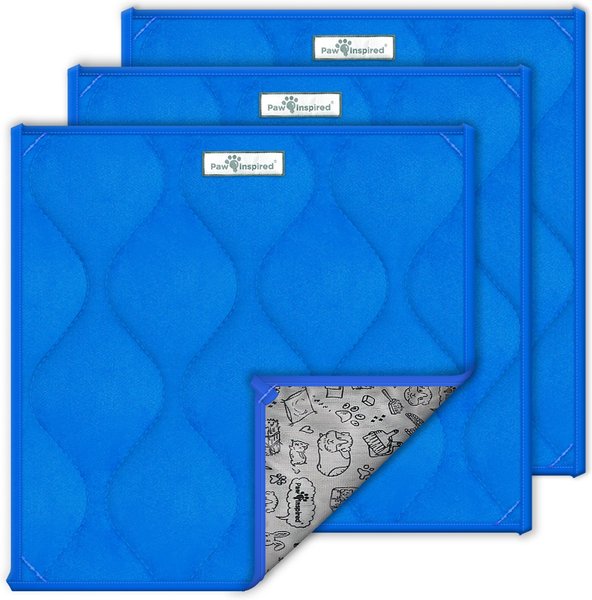 Paw Inspired Fleece Cage Liner Small Pet Pee Pads， 12x12-in， 3 count