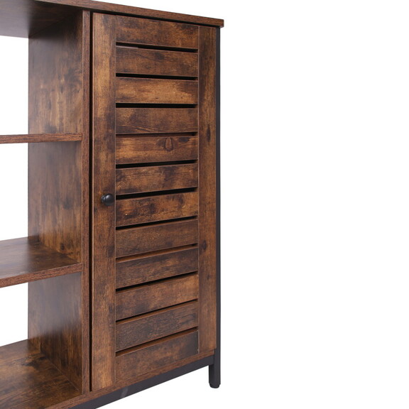 Wooden Storage Cabinet with Shutter Door and 3 Com...